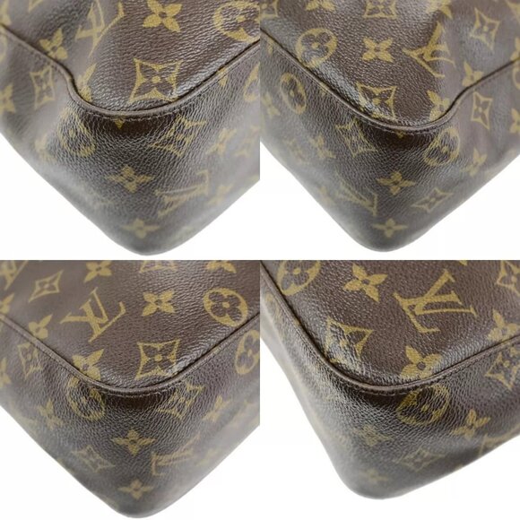 LOUIS VUITTON Logo Looping GM Shoulder Bag Monogram Leather Brown - Picture 16 of 16